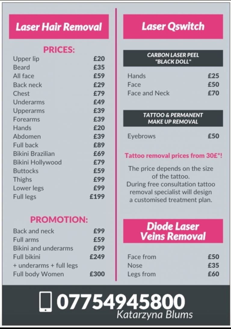 prices laser hair removal